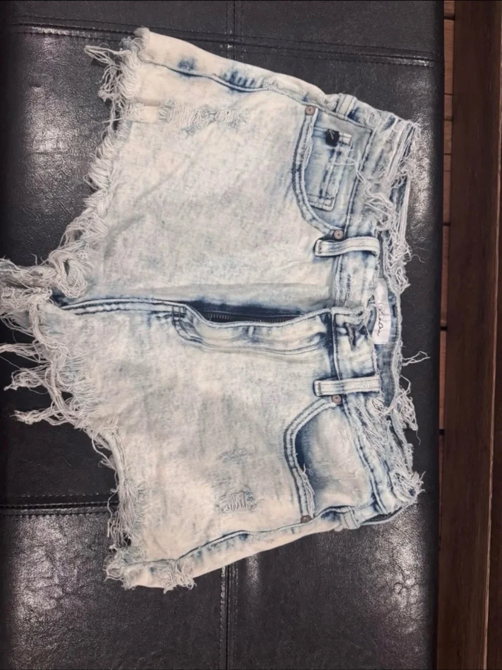 KanCan Light Wash Distressed Denim Jean Shorts - Picture 1 of 1